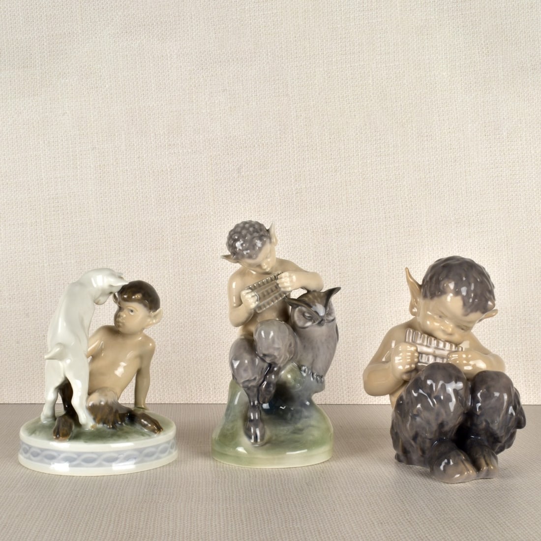 Three Royal Copenhagen Satyr / Pan Figurines (1 of 5)