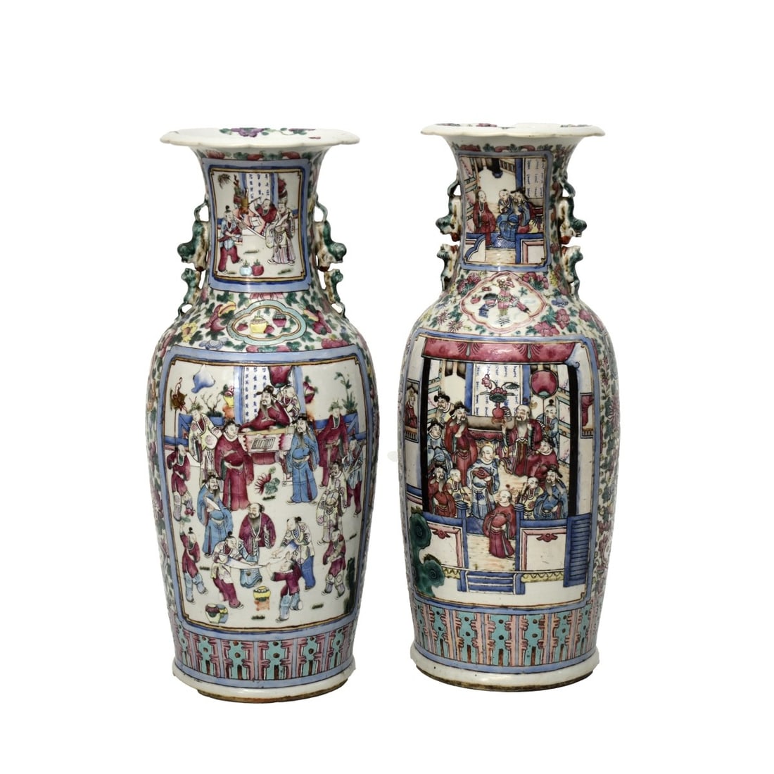 Two (2) Chinese Famille Rose Vases (1 of 6)