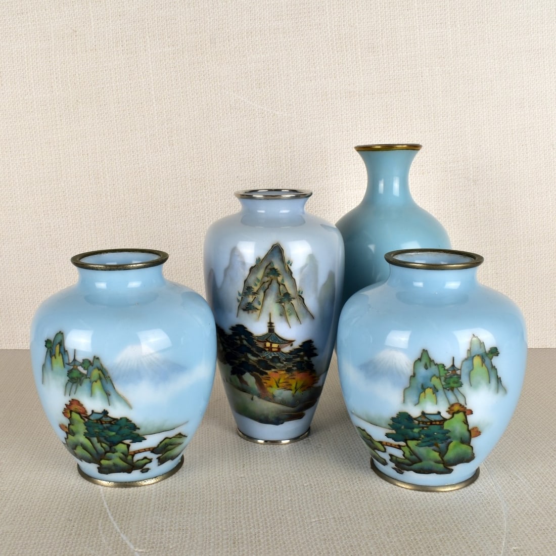 Collection of Four (4) Japanese Cloisonne Vases (1 of 5)