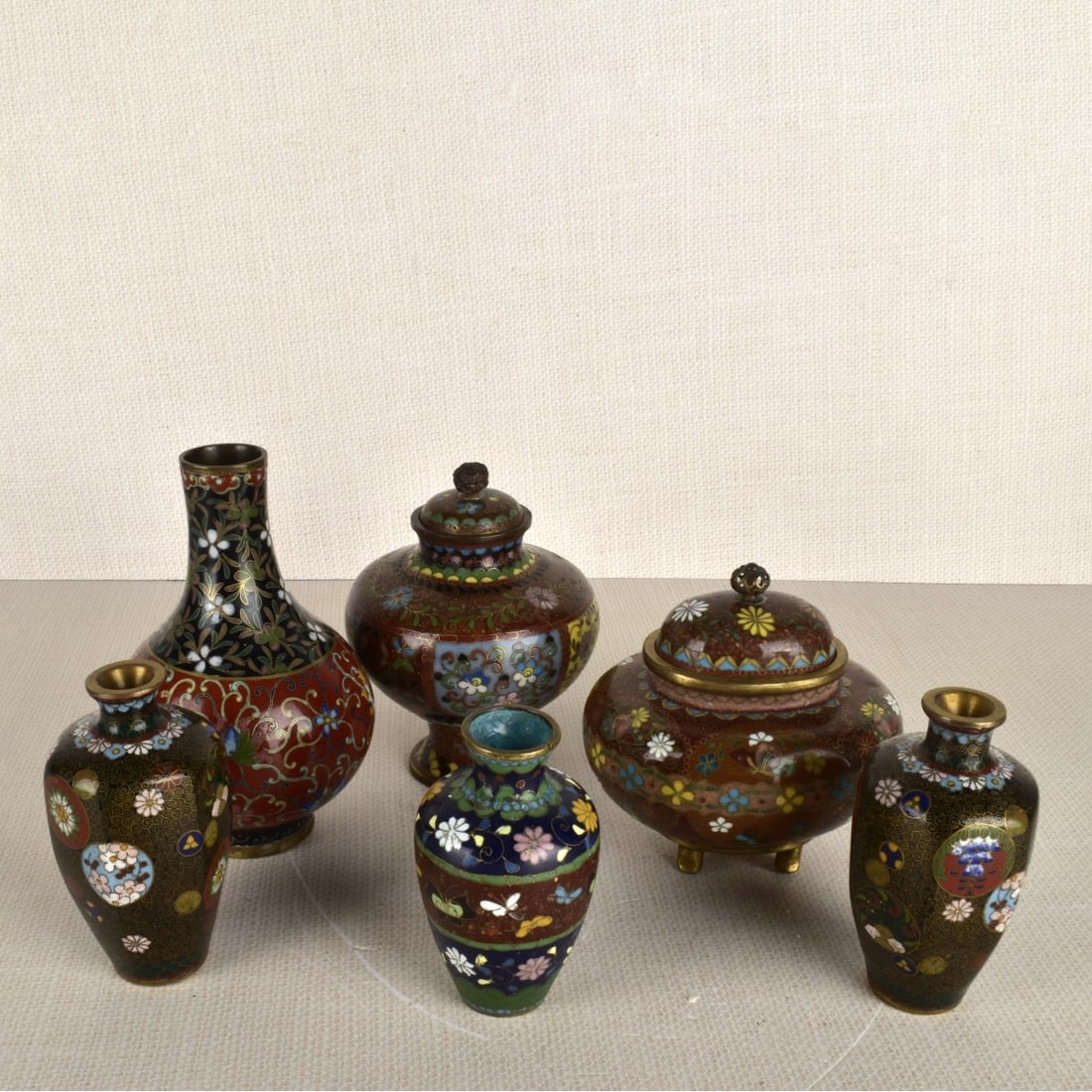 Group of Six (6) Japanese Cloisonne Items (1 of 6)