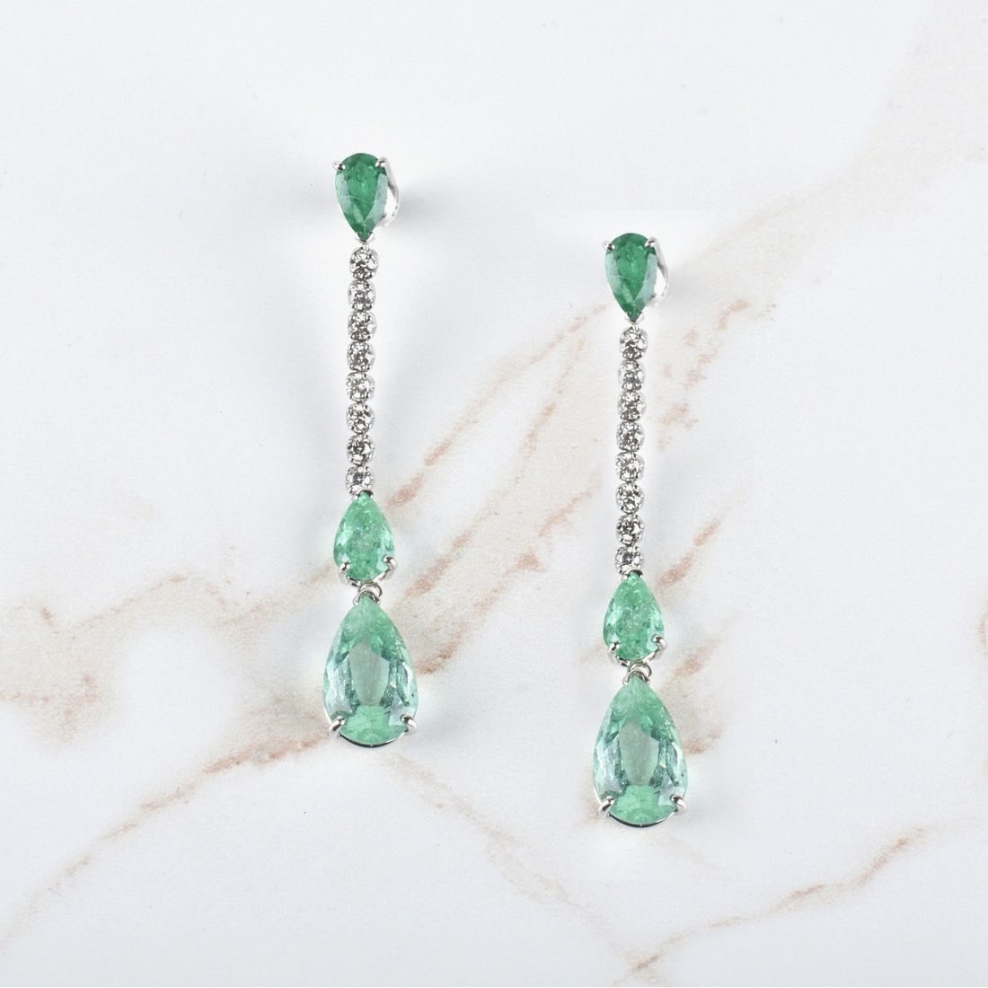 Emerald, Diamond and 14K Earrings (1 of 2)