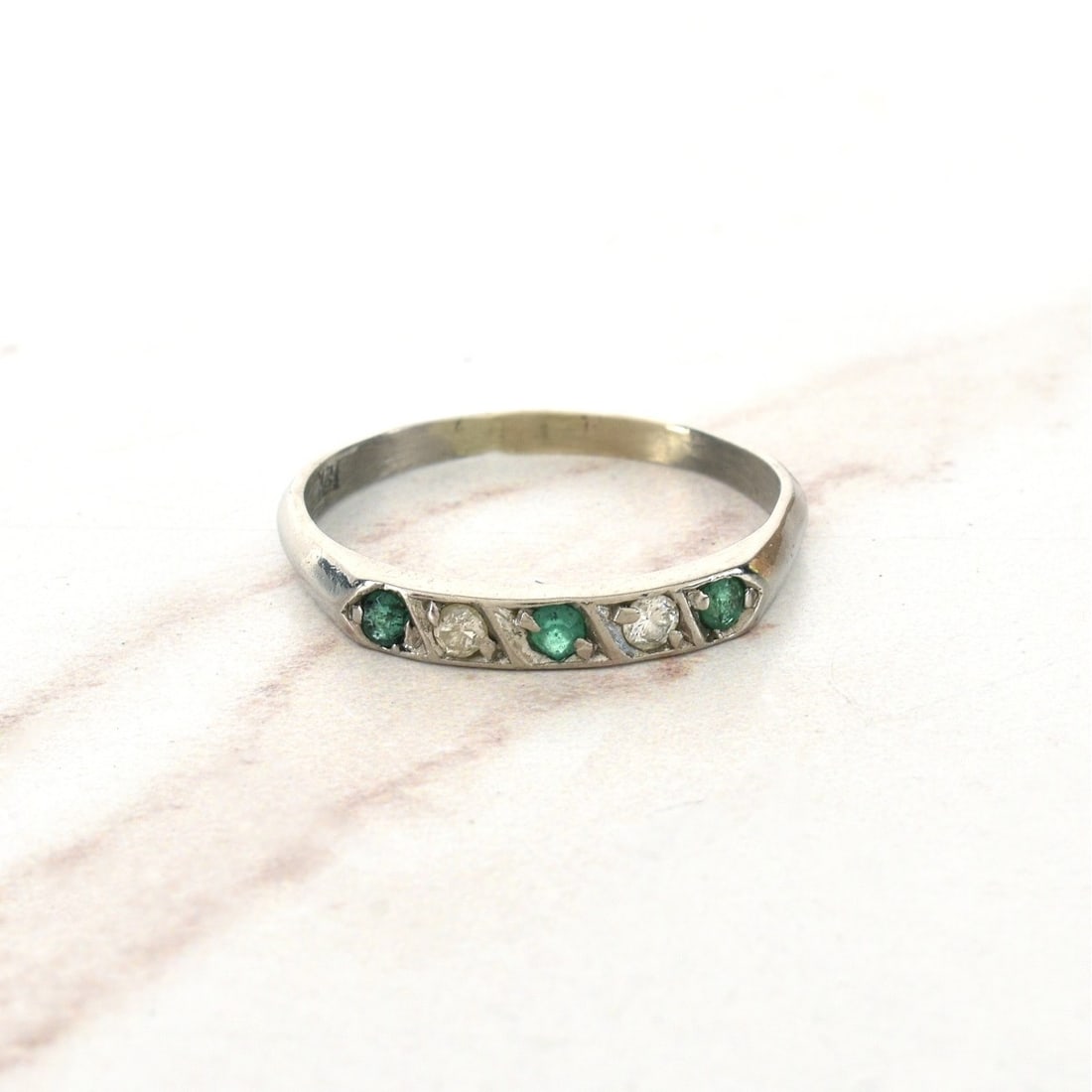 Emerald, Diamond and 18K Band (1 of 3)