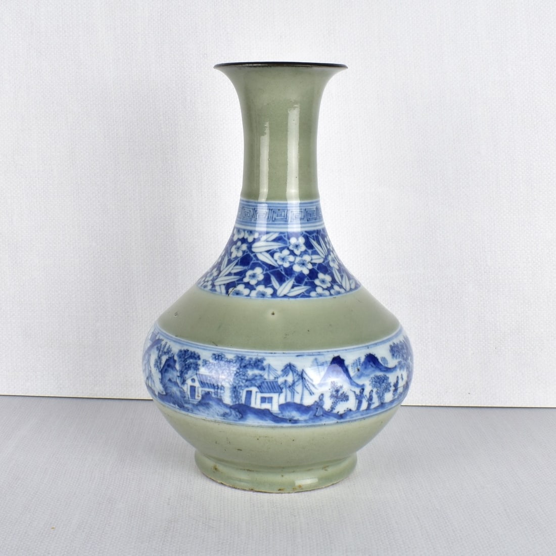 Chinese Blue and White Celadon Vase (1 of 6)