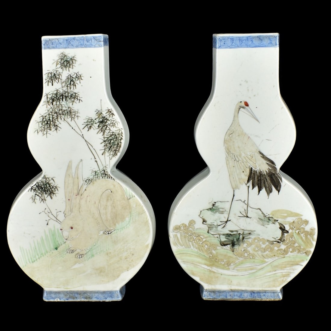 Pr Chinese Republic Period Double Gourd Vases (1 of 8)