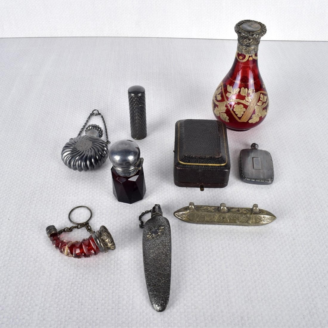 Silver & Glass Scent Bottles (1 of 9)