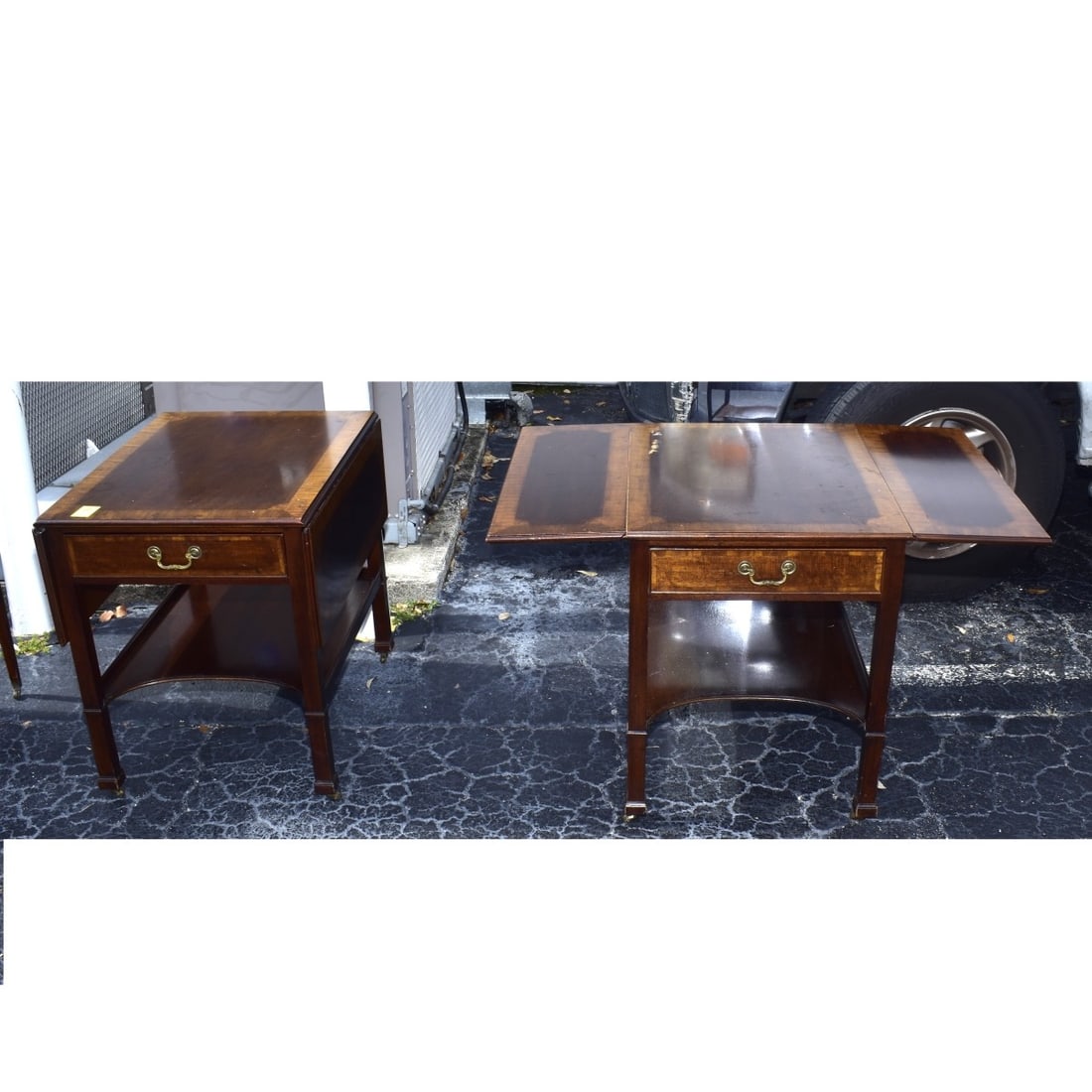 Pair Georgian Style End Tables (1 of 3)