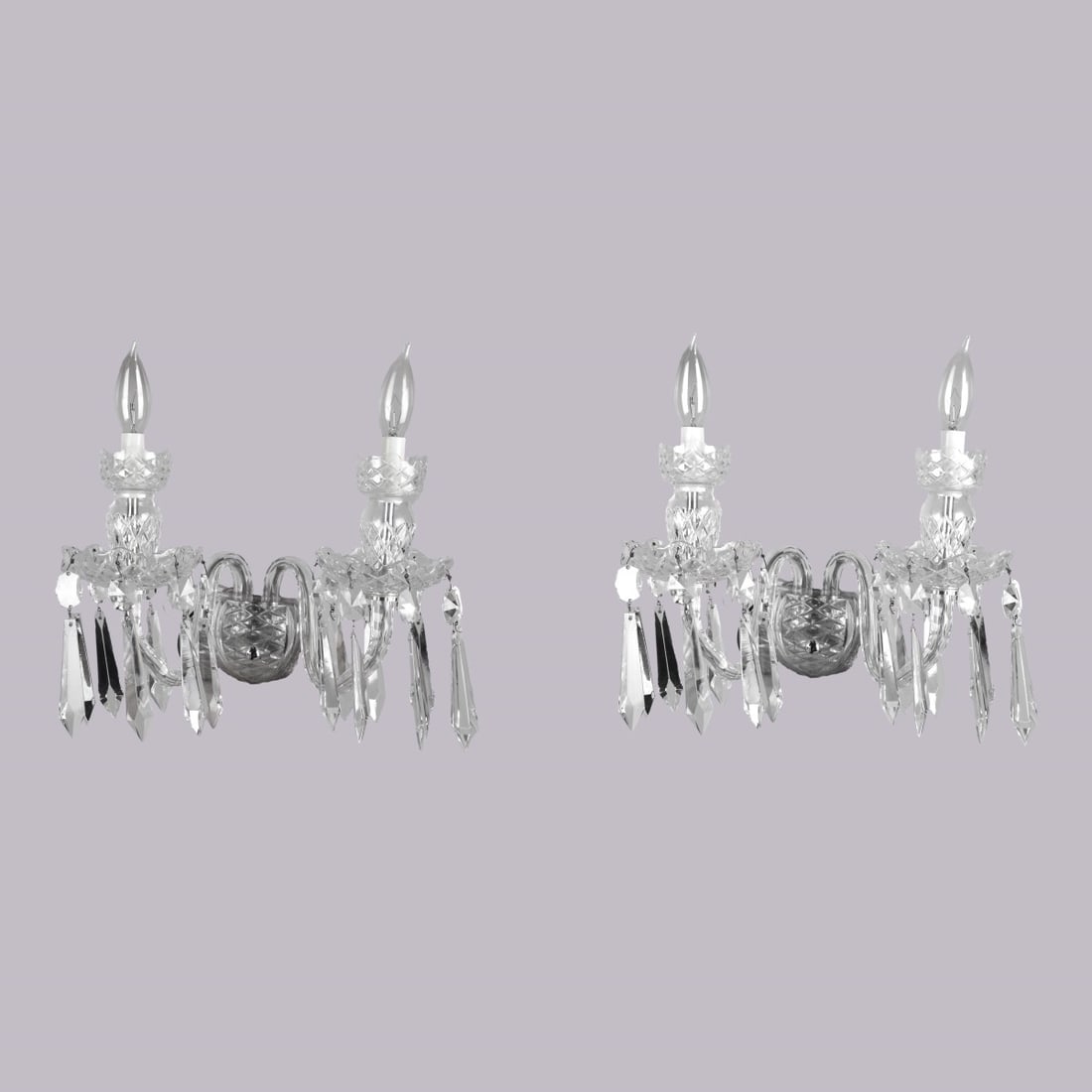 Pr Waterford "Lismore" Crystal Sconces (1 of 5)