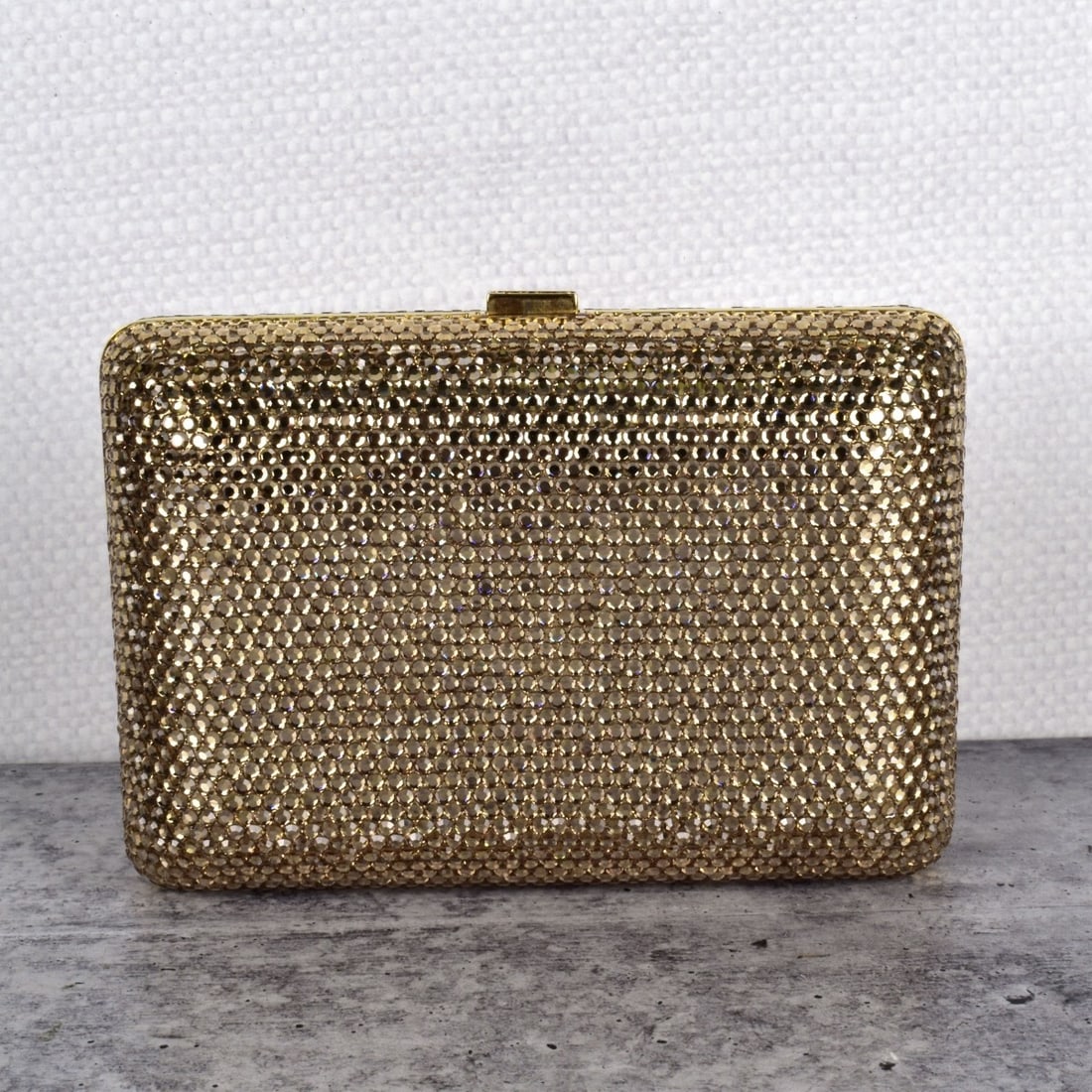 Judith Leiber Gold Swarovski Crystal Minaudiere (1 of 5)