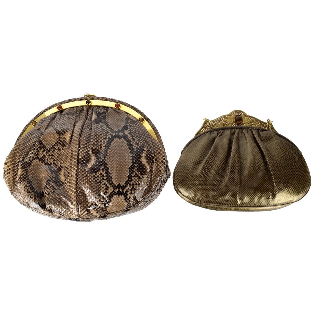 Two Judith Leiber Bronze Snake Bags (1 of 6)