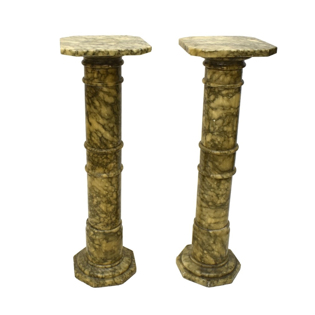Two (2) Antique Marble Pedestals (1 of 5)