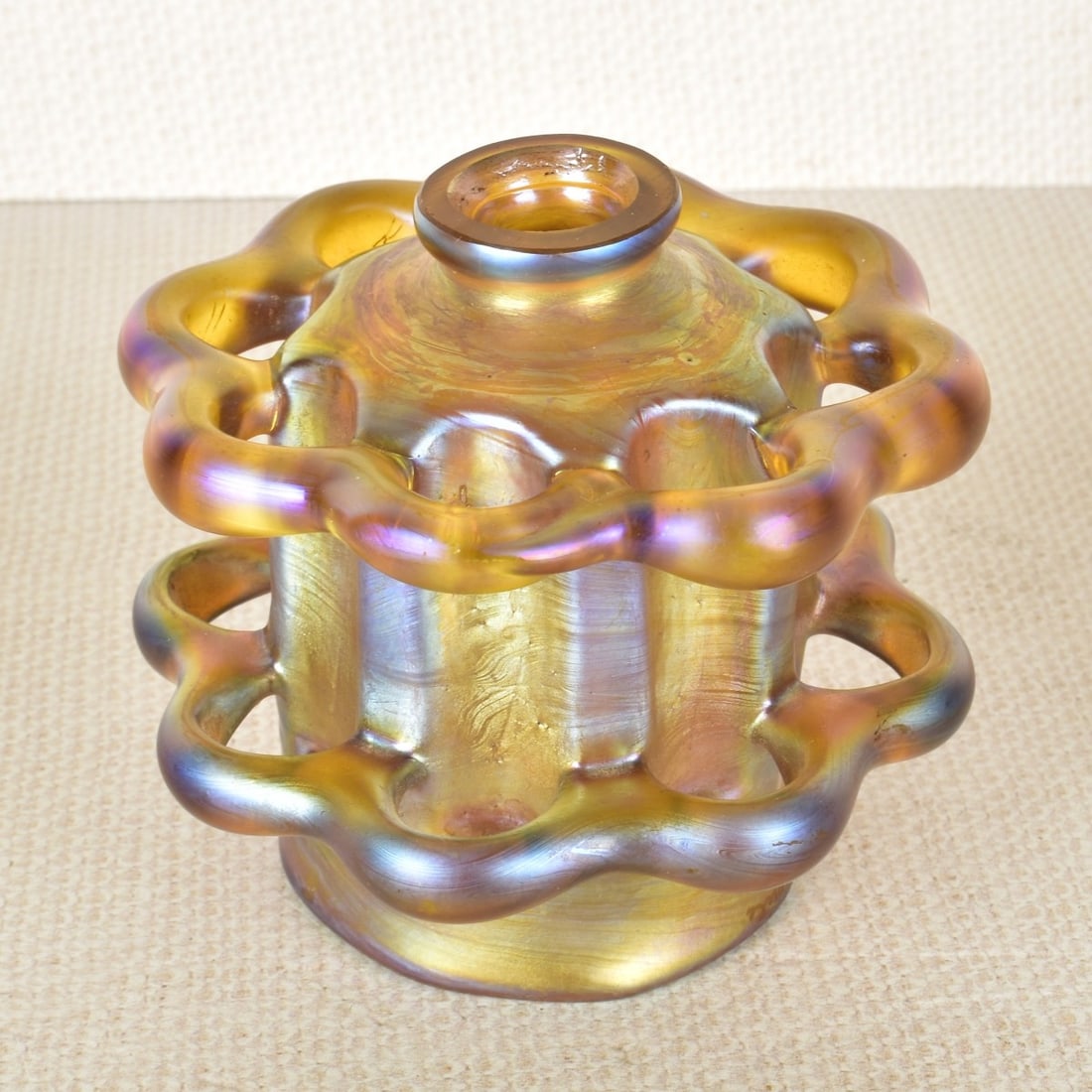 Rare L. C. Tiffany Favrile Glass Flower Frog (1 of 5)