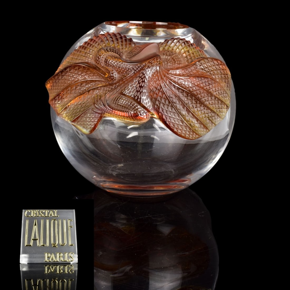 Lalique Erimaki Amber Vase (1 of 5)