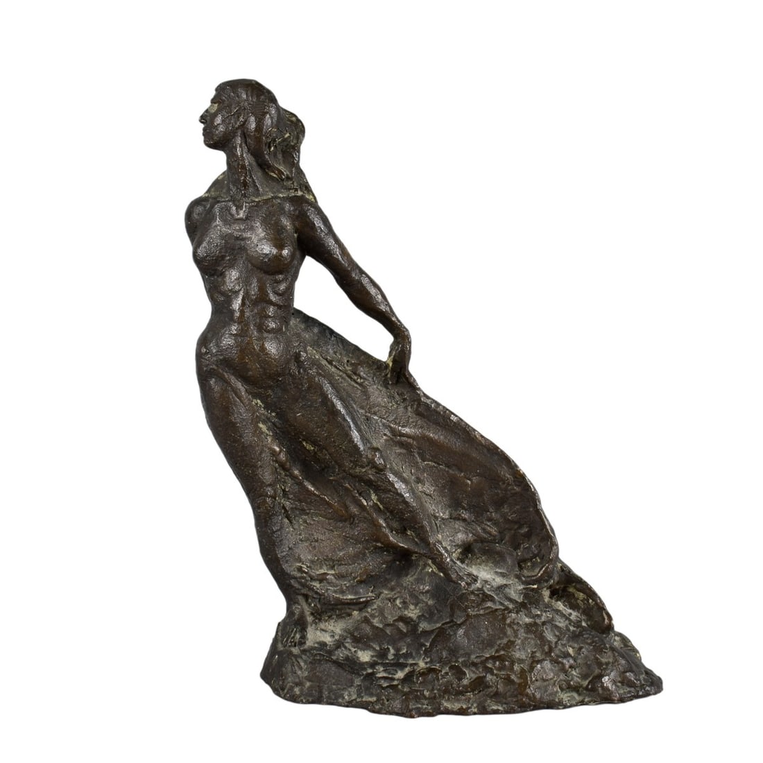 Barry (20th C.) Bronze Sculpture: Barry (20th Century) Bronze Sculpture "Abstract Posing Nude" Signed on the Base. Overall measures 8-3/4" x 7" x 3-1/8". Condition: Good condition. Estimate: $150.00 - $300.00 Domestic Shipping: $66.00