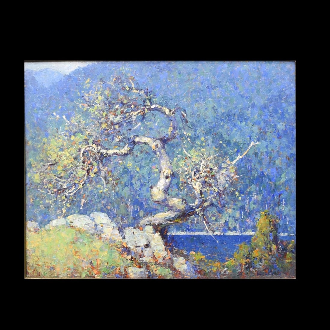 Charles D. Hubbard, American (1876-1951): Charles D. Hubbard, American (1876-1951) Oil on Masonite. Illegibly signed lower right hand corner. Signed verso "Charles D. Hubbard". Viewing area measures: 18" H, 21-1/2" W, frame measures: 26" H, 3