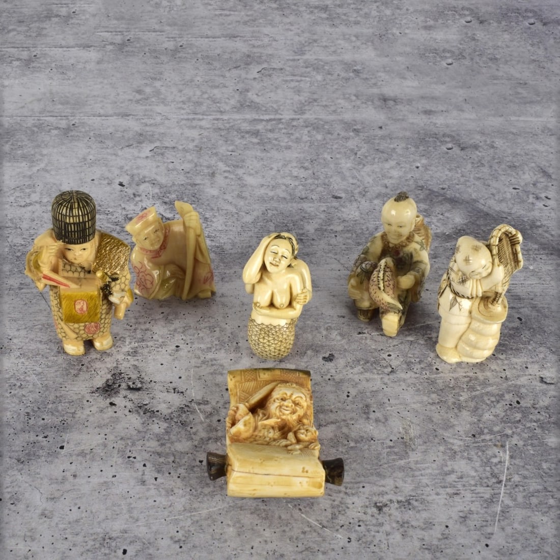 Japanese Polychrome Carved Figures (1 of 4)