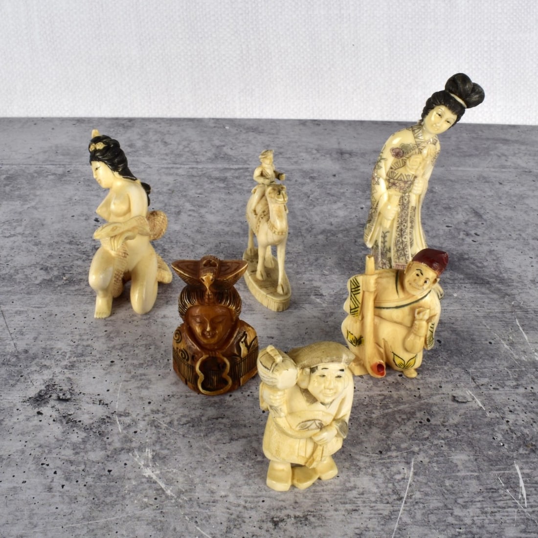 Japanese Polychromed Carved Figures (1 of 5)