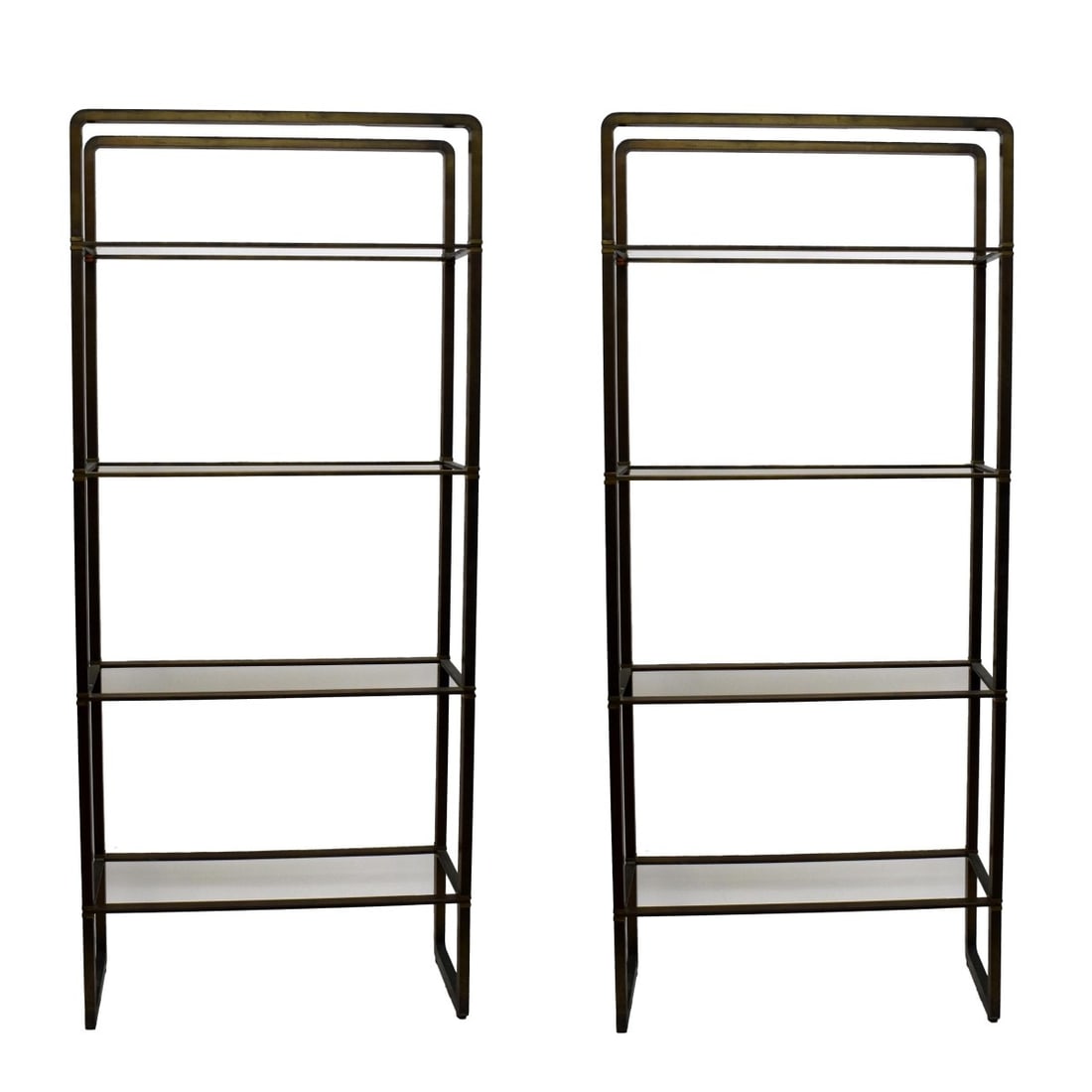 Pr Mid C Modern Designer Brass Etageres (1 of 7)