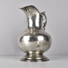 Antique 900 Silver Water Pitcher