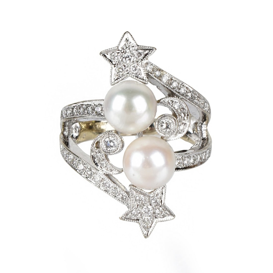 Pearl, Diamond and 14K Ring (1 of 4)