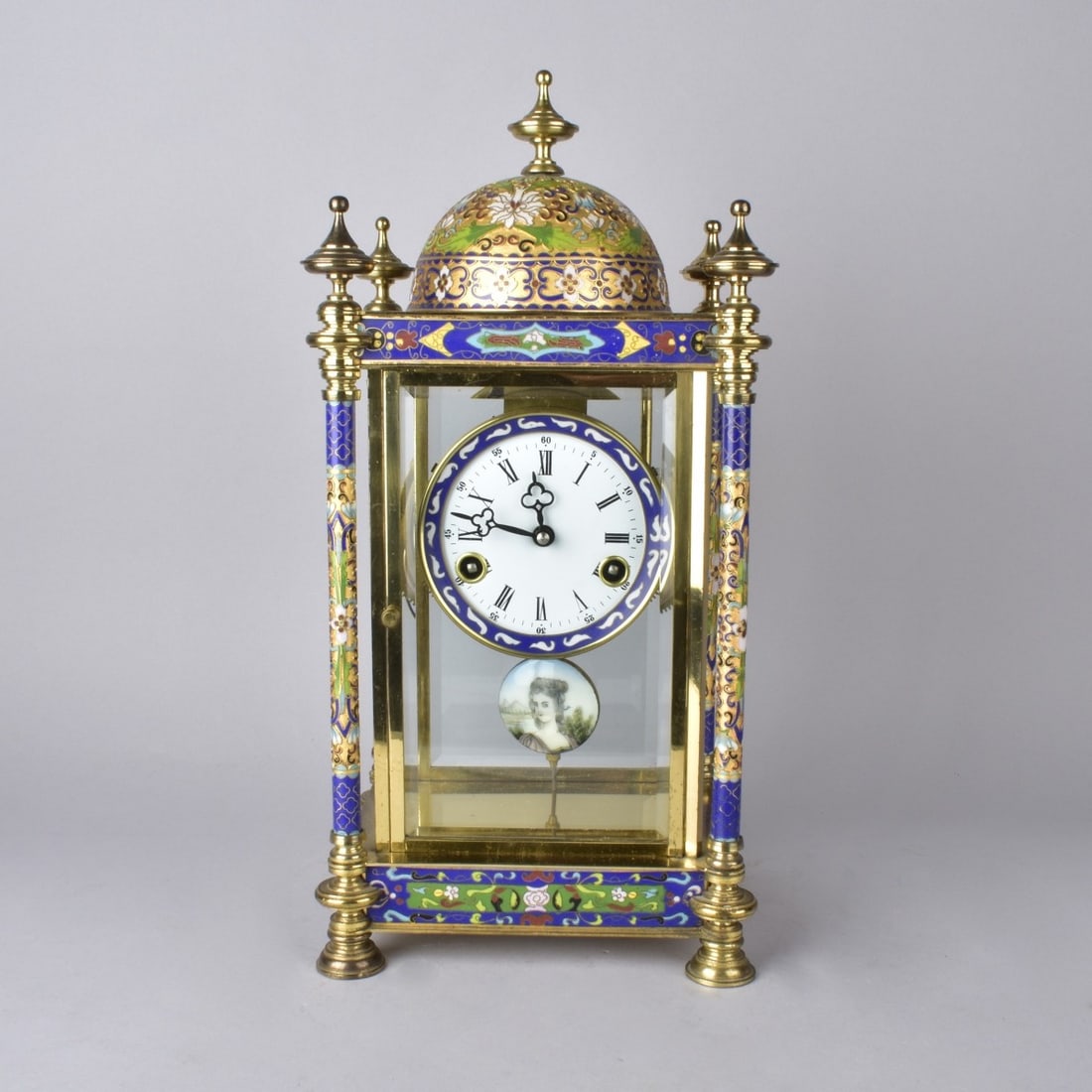 Vintage Chinese Champleve Shelf Clock (1 of 8)