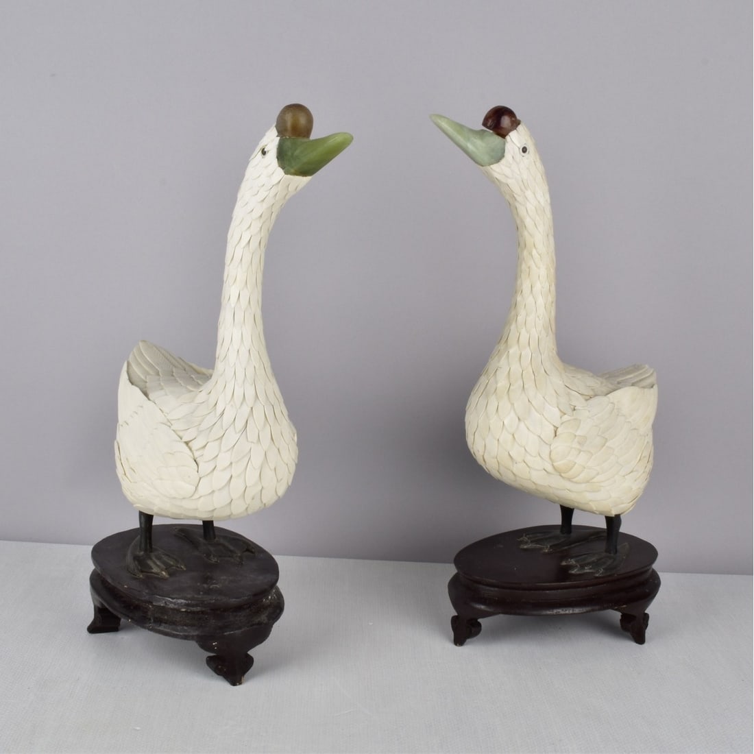 Antique Pair of Carved Chinese Geese (1 of 5)