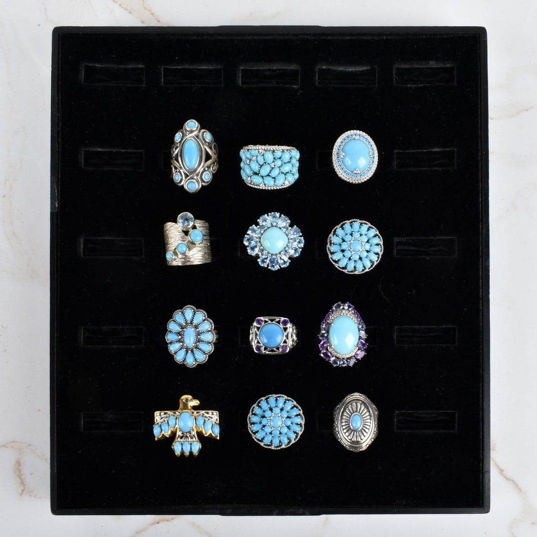 Collection of Silver and Tourquise Rings (1 of 1)