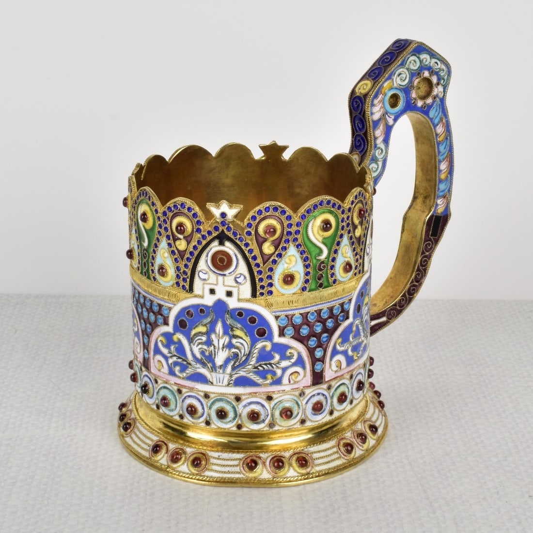 Russian Silver-Gilt and Cloisonne Enamel Tea Glass (1 of 7)