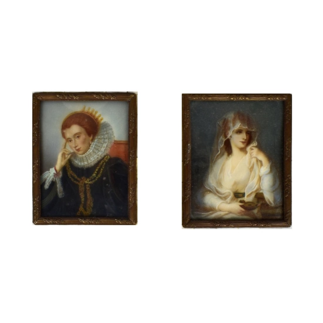 Antique Pair of Framed Miniature Portraits (1 of 8)