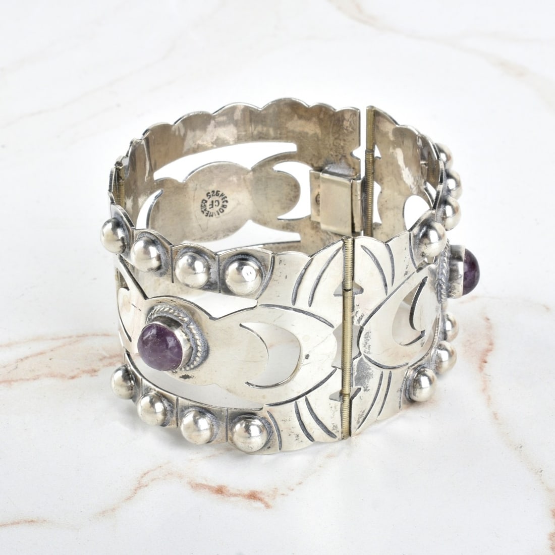 Silver and Amethyst Bracelet (1 of 3)
