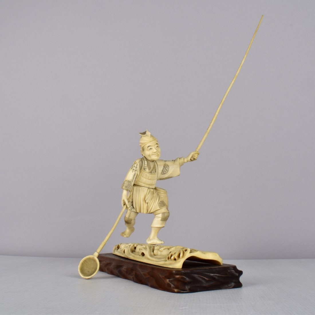 Carved Figure of a Japanese Frog FIsher (1 of 6)