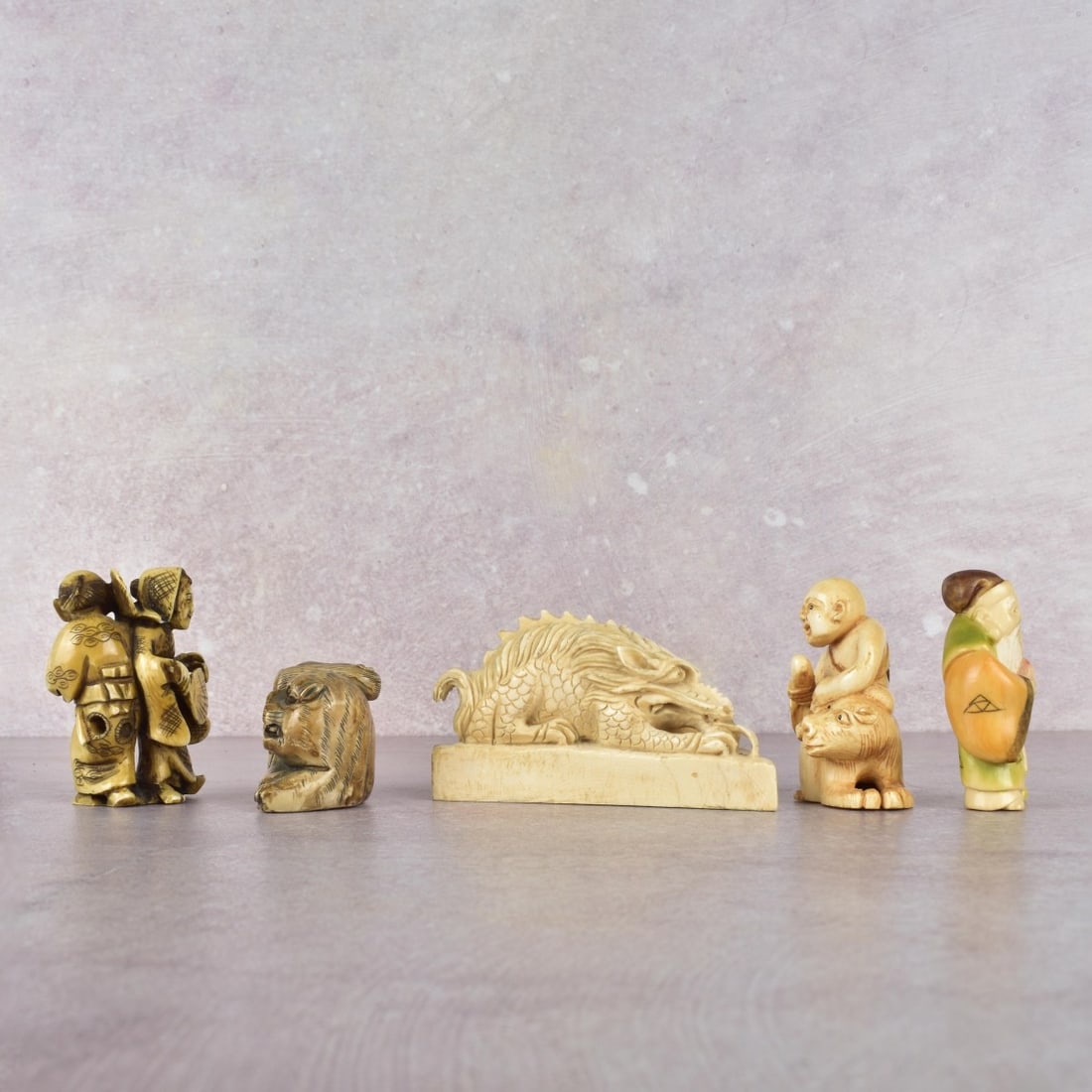 Antique Japanese Polychrome Figures (1 of 4)