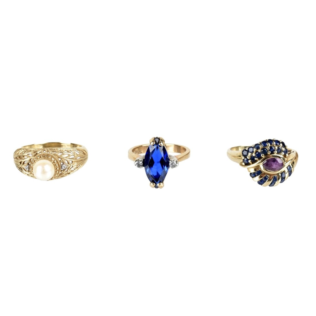 Gemstone and 10K Gold Rings (1 of 2)