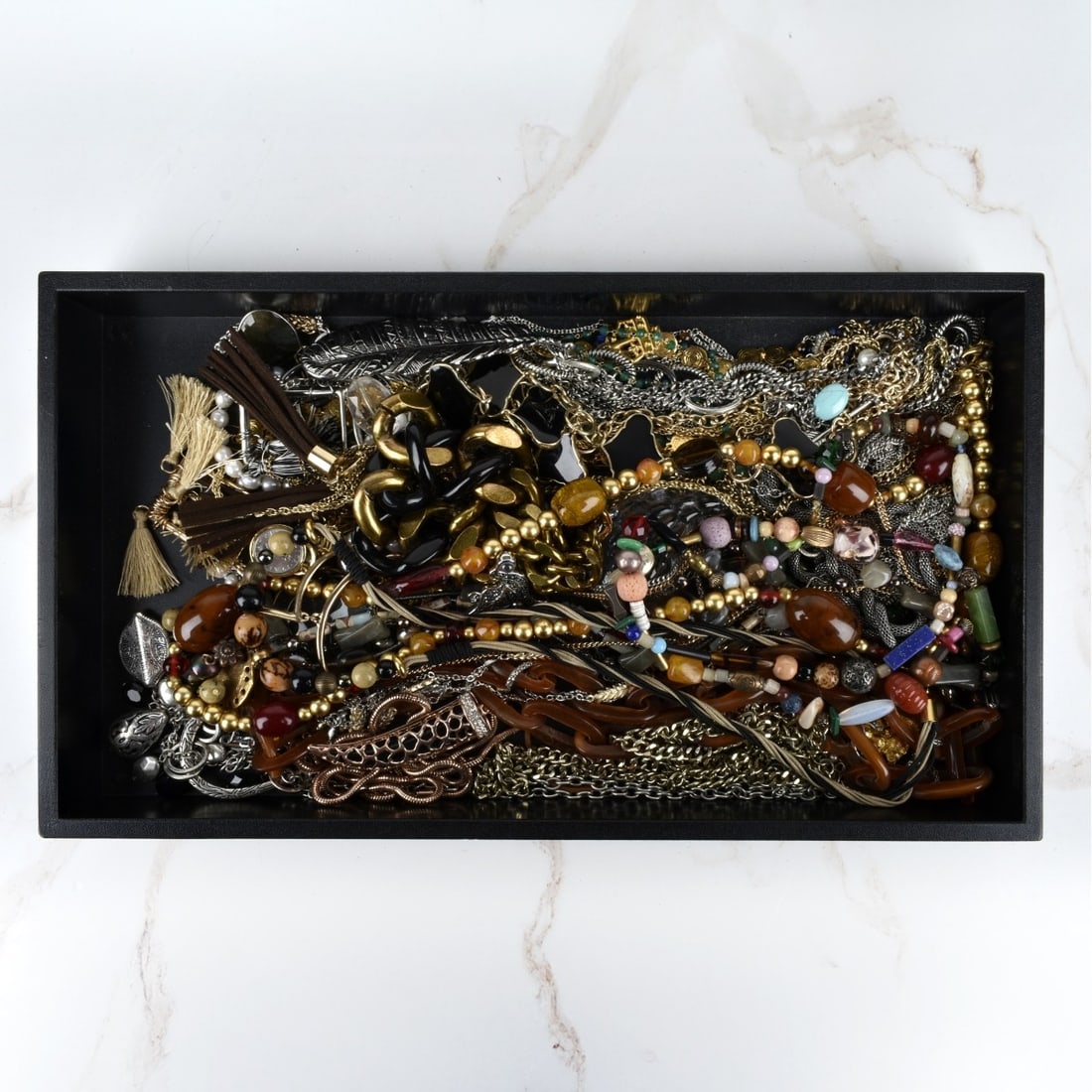 Collection of Fashion Jewelry.: Collection of Vintage Costume Necklaces. A few signed pieces. Condition: Good condition. Estimate: $50.00 - 150.00 Domestic Shipping: $40.00