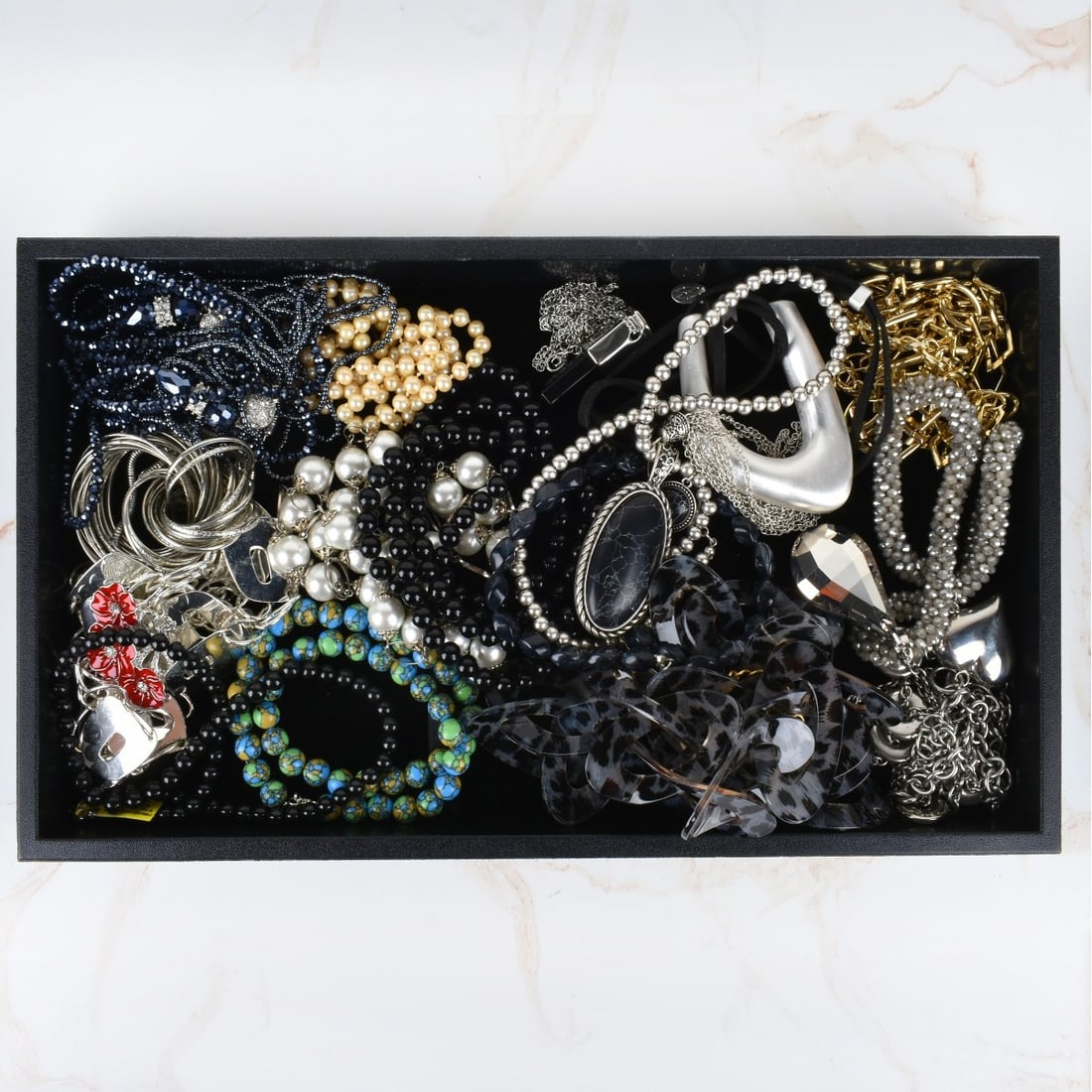 Collection of Fashion Jewelry: Collection of Fashion Jewelry. Consisting of fifteen (15) necklaces with various accents, color stones, hardstones and more. Various makers and styles. Condition: Good condition. Estimate: $50.00 - $1