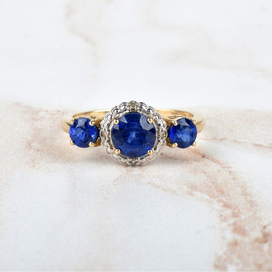 Sapphire, Diamond and 10K Ring (1 of 4)