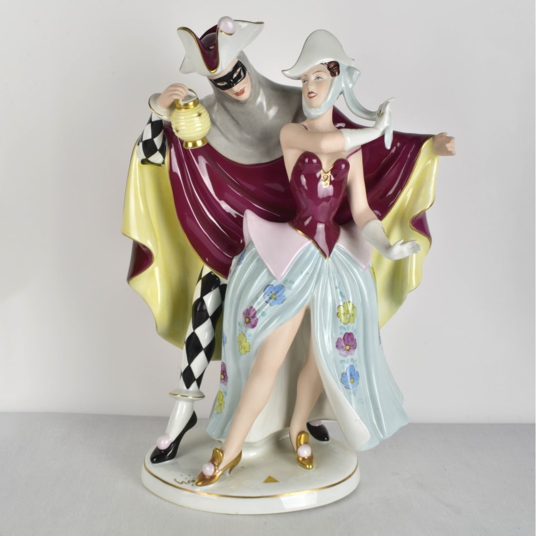 Large Royal Dux Porcelain Masquerade Figurine (1 of 6)