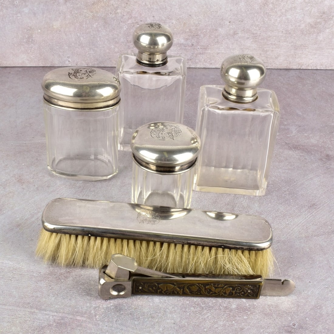 Antique Dresser Set and Cigar Cutter (1 of 7)