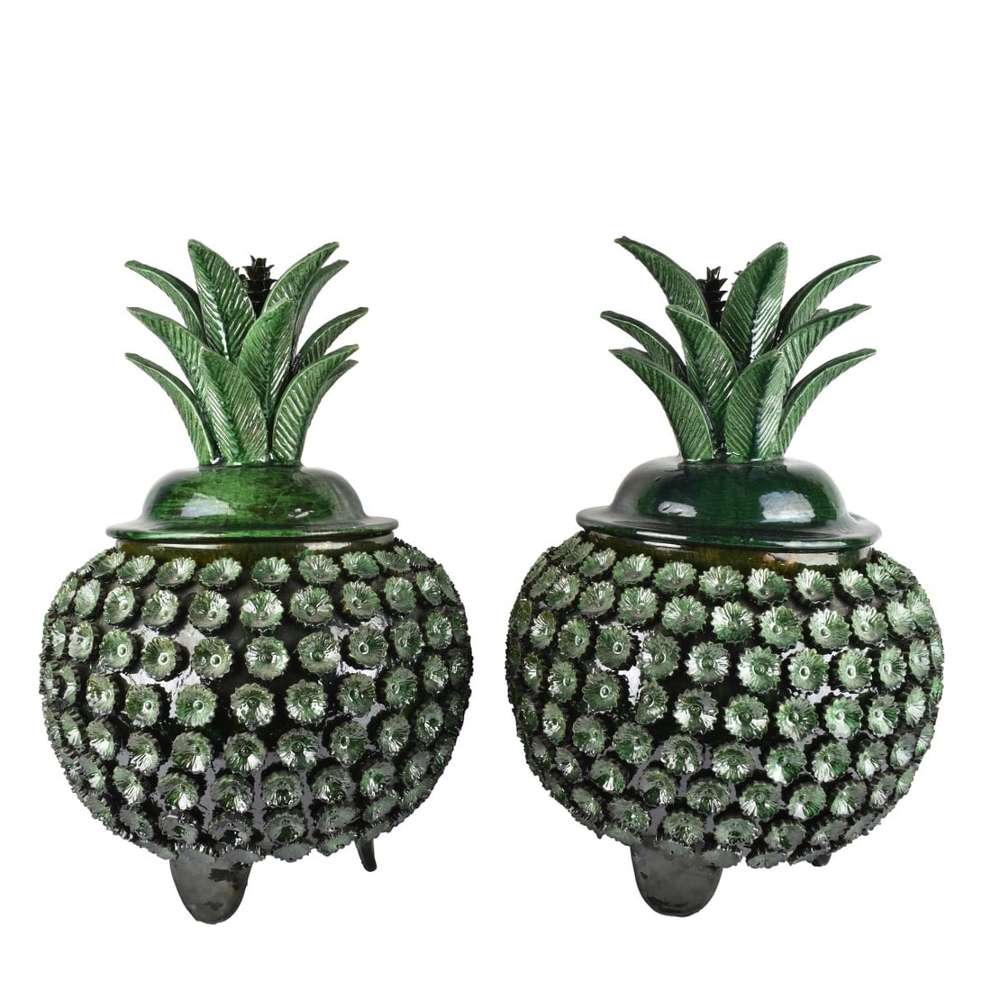 Mexican Pottery Glazed Pineapple Pots (1 of 4)