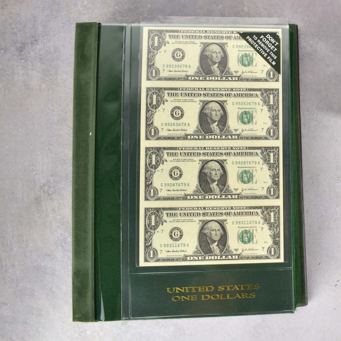 U.S. Currency Sheets Uncut: U.S. Currency Sheets Uncut in Various Amounts. Each sheet contains four uncut bills in the following denomination. One dollar, two dollar, five dollar, ten dollar, twenty dollar and fifty dollar bills