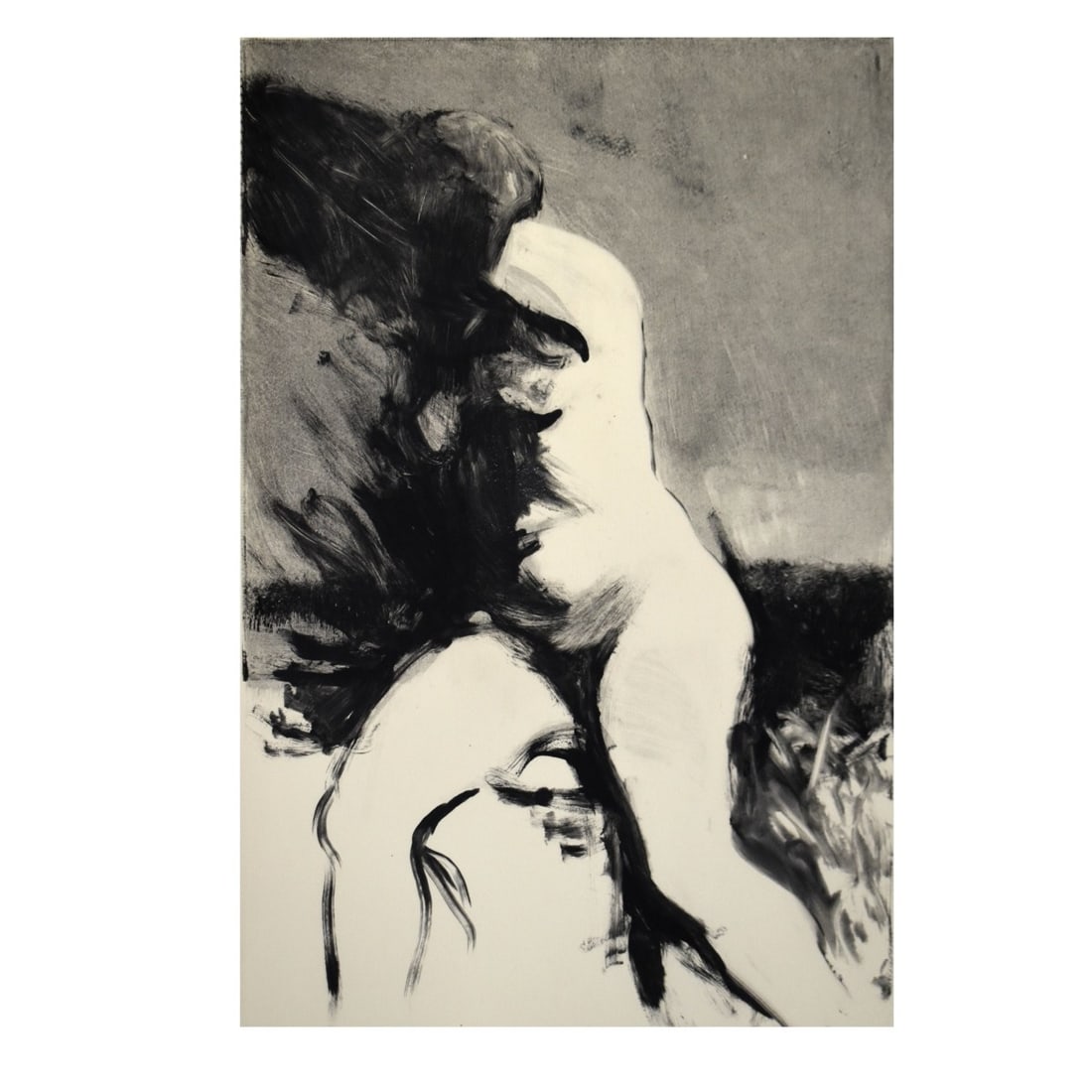 David Teti, American (b. 1952): David Teti, American (b. 1952) Nude Etching Monotype. Framed under Plexiglass. Sheet size measures: 29" H, 22" W, frame measures: 32-1/2" H, 25" W. Kodner Galleries offers phone and absentee bidding a