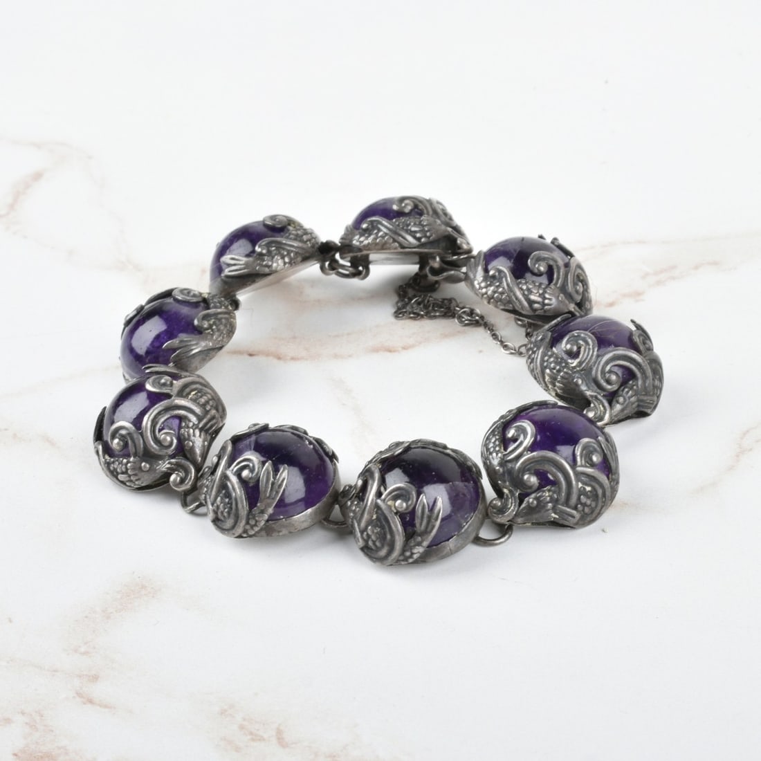 Amethyst and Silver Bracelet (1 of 5)