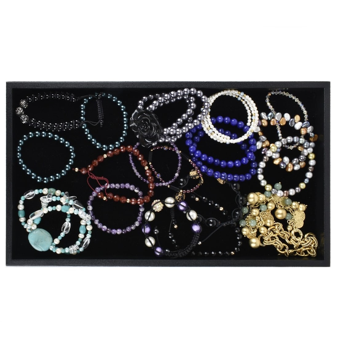 Hardstone and Pearl Bracelets: Collection of Vintage Hardstone, Pearl and Beaded Bracelets. Various makers and styles. Kodner Galleries offers phone and absentee bidding at a low, flat 21% buyer’s premium without surcharge or hid