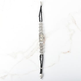 Deco Diamond and Platinum Watch