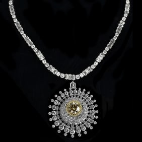 GIA Diamond and Platinum Necklace