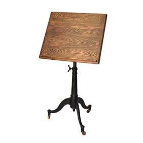 Antique Oak and Iron Mechanical Table
