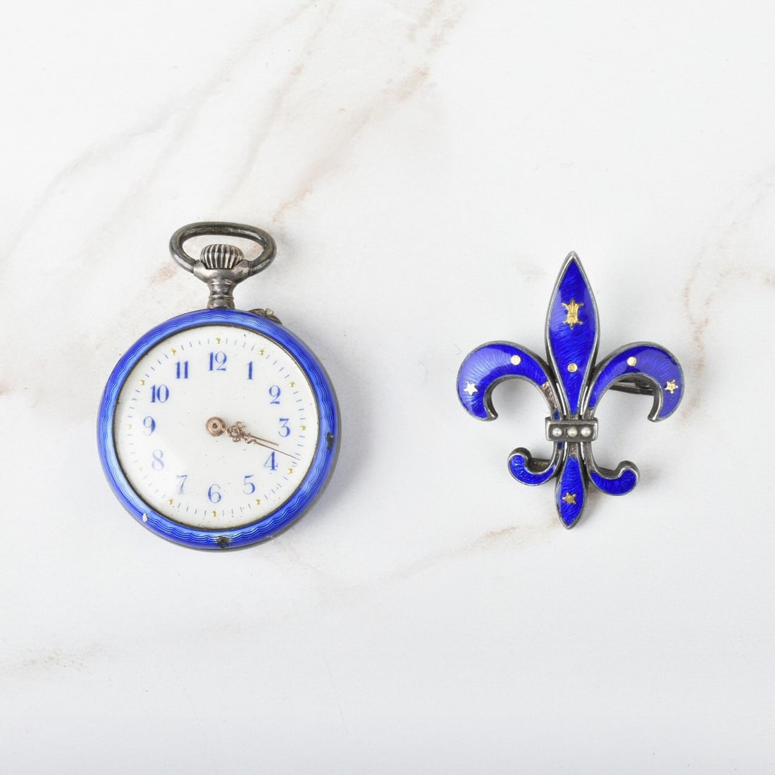 Silver and Enamel Brooch / Pendant Watch (1 of 2)
