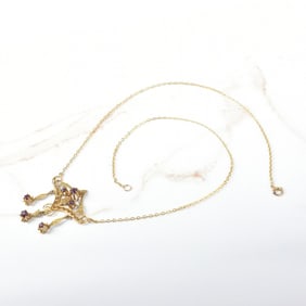 Antique Amethyst and 14K Necklace