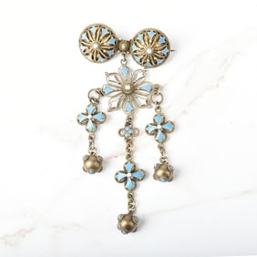 Enamel and Gold Filled Brooch
