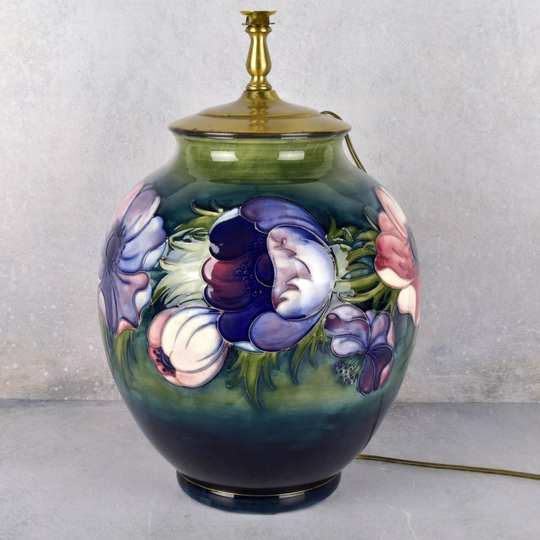William Moorcroft Anemone Pattern Lamp (1 of 6)