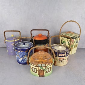 Ceramic Hand Painted Biscuit Jars